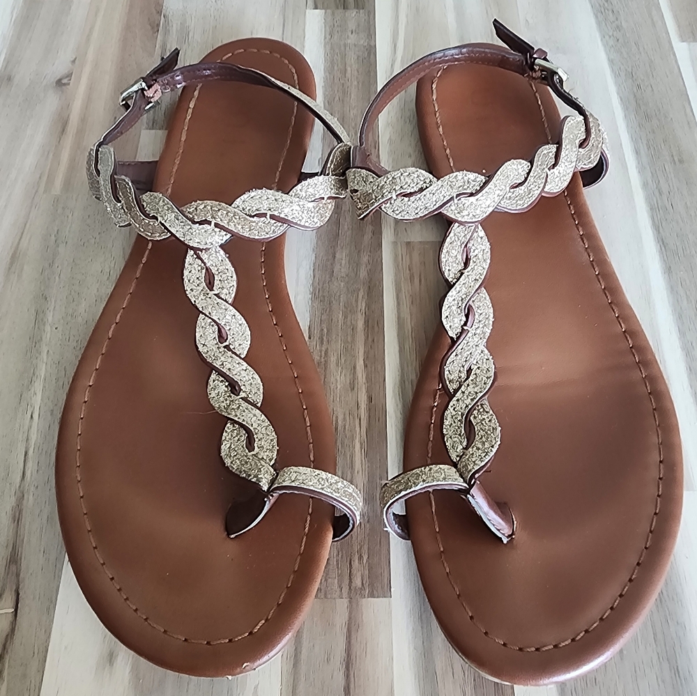 Gold Sandals Size 7.5